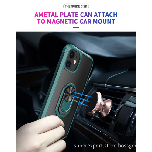 Sergeant TPU frame with PC back with 360 degree rotate ​Ring holder phone case